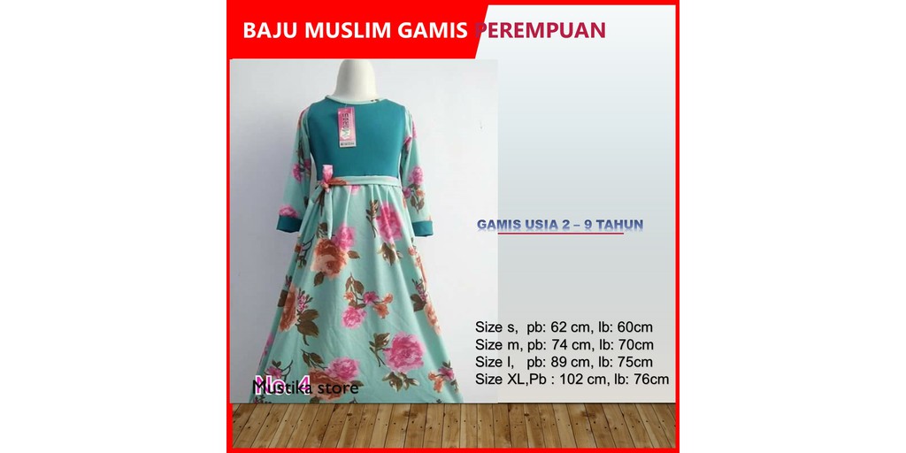 Toko Online  baju  muslim gamis  anak  Shopee  Indonesia
