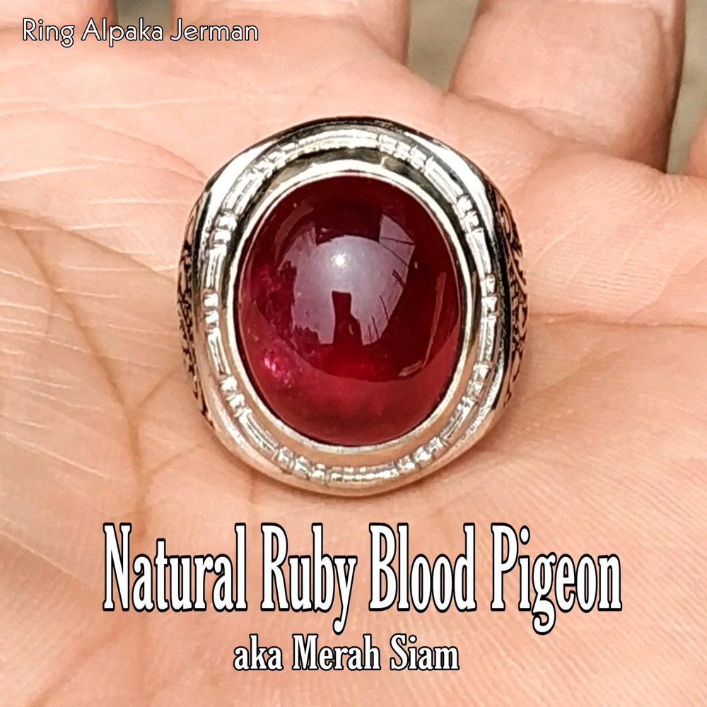 CINCIN BATU AKIK PERMATA NATURAL RED RUBY BLOOD PIGEON CORUNDUM FREE MEMO