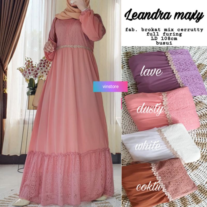 HPS Store - Vin Dress gamis brokat Leandra maxy | Dress | Pakaian Muslim | Gamis | Muslimah Outfit |