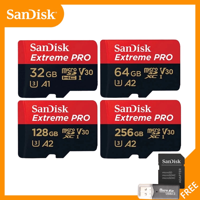 Sandisk Extreme Pro Memory card U3 128GB SD card 32GB 64GB 256GB 512GB C10 A2 90MB / s Micro SD90X