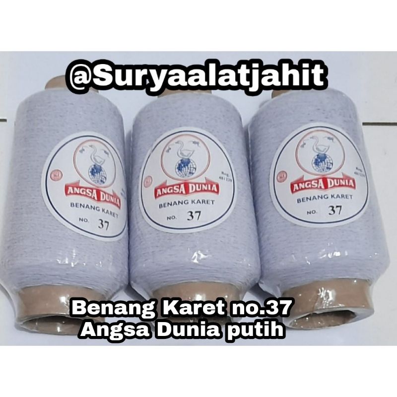 Benang Karet No.37 Putih Angsa Dunia =rp.29.900/1rol