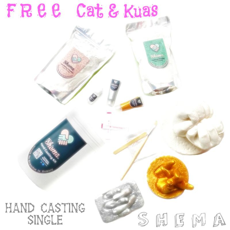 SHEMA Hand Casting Kit Free Cat Cetakan Tangan 3D Viral ( Couple Single Baby )