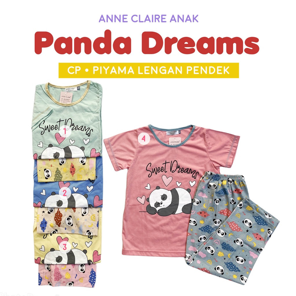 Piyama CP Panda Dreams Lengan Pendek Celana Panjang Anak Piyama CP Panda Dreams Lengan Pendek Celana Panjang Anak