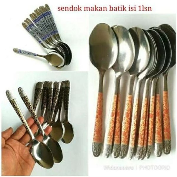 Sendok Makan 1 Lusin /Sendok Batik Bahan Stainles Tebal isi 12PCS