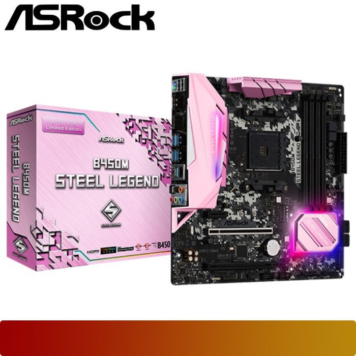 Motherboard ASROCK B450M STEEL LEGEND PINK