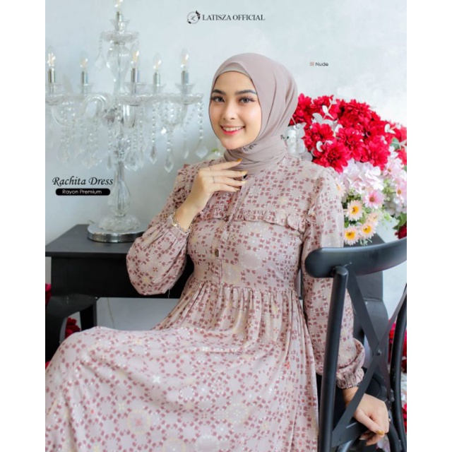 Latisza Rachita Dress Gamis Rayon Motif Premium