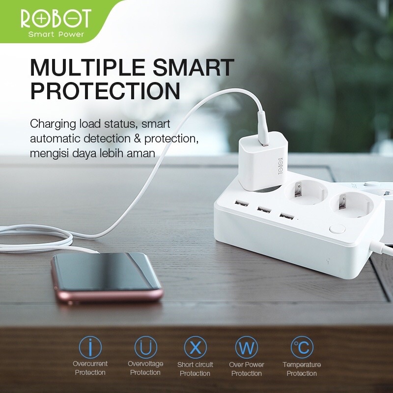 ROBOT Adaptor Charger RT-K8 Batok Charger 10W 2A Small &amp; Portable Garansi Original (1 pcs)