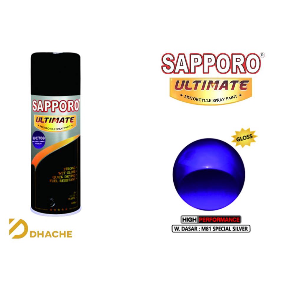 Sapporo Ultimate UCT08 Ultra Candy Violet / Cat Spray Semprot Aerosol Terbaik 400ml