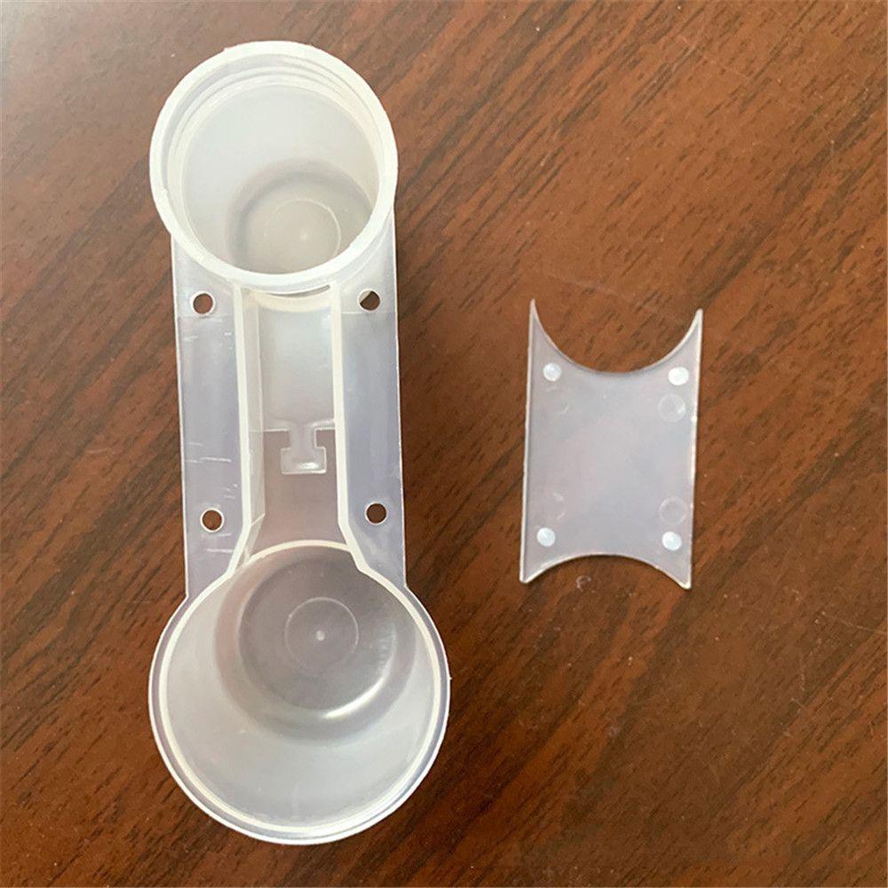 Solighter 10pcs Tempat Makan Burung Gelas Minum Plastik Double-head Drinking Cup Automatic Minum Air Mancur Double Mouth Drinker