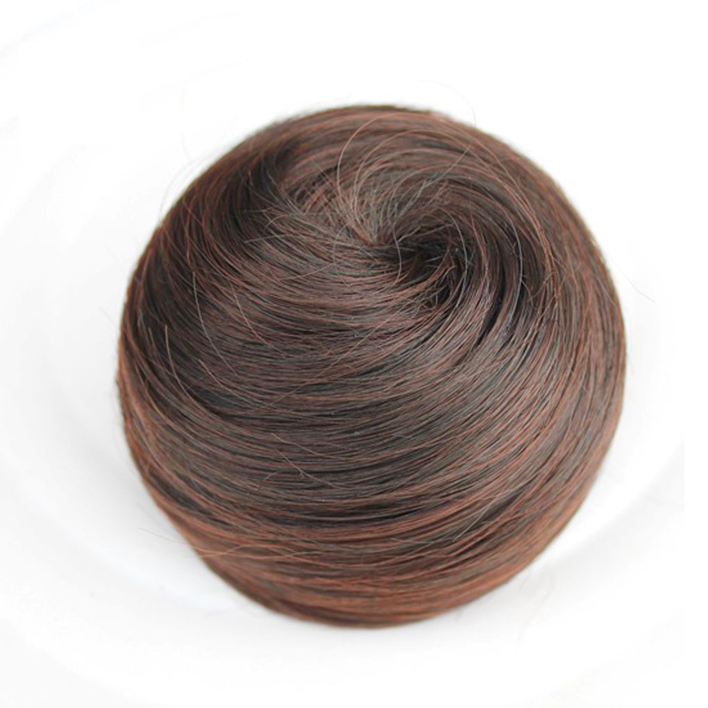 Clip Donut Messy Hair Bun Extension Straight Chignon Hairpiece Wig