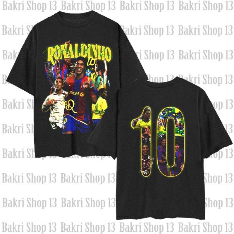 Brazil RONALDINHO T-shirt/Kaos Bola Ronaldinho Legend Striker Of Brazil Unisex