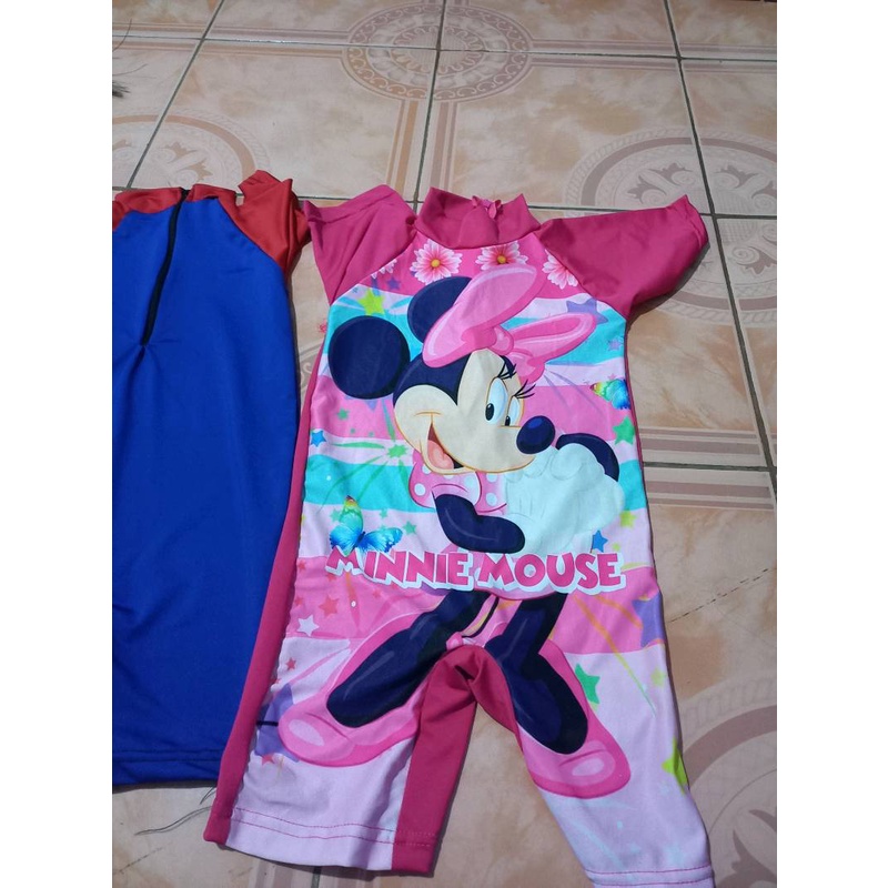 Mickey Miki Minnie Mouse Baju Renang Anak Perempuan Cewe Cewek 1 2 3 4 Tahun