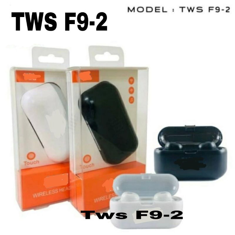 Headset Bluetooth TWS F9-2 LED Wireless Headset F9 2 Touch