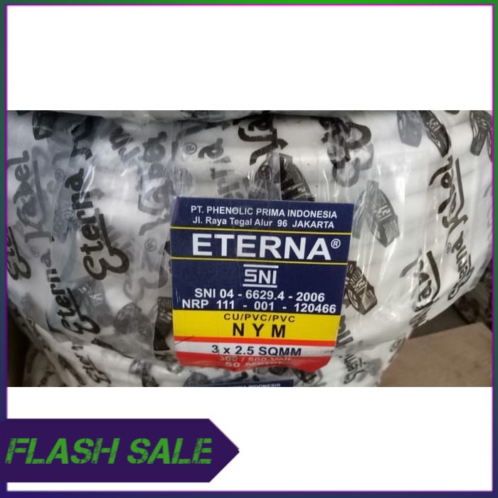 KABEL ETERNA NYM 3x2 5   KABEL LISTRIK ETERNA NYM 3x2 5  PER ROLL 50 M