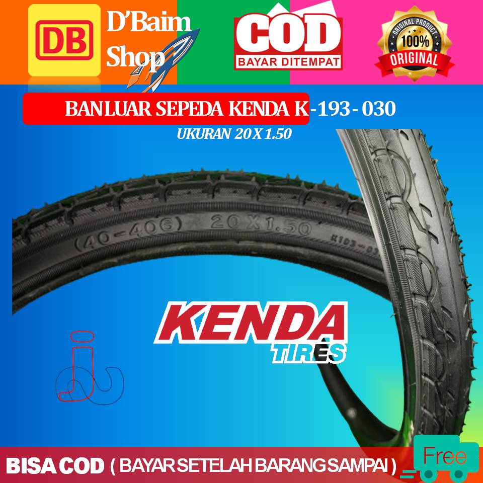 Ban Luar Sepeda Kenda K193-038 Ring 20 Ban Sepeda luar Murah Berkualitas