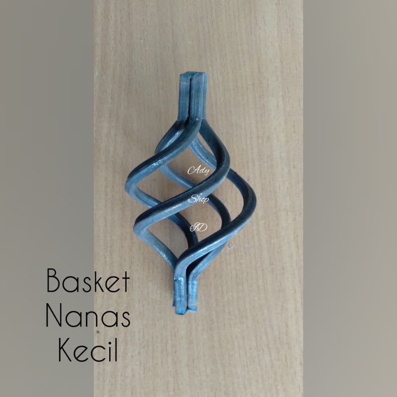 Ornamen pagar besi aksesoris besi nako basket nanas kecil