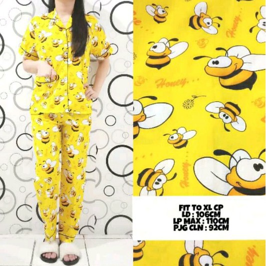 BESS - Piyama CP &amp; PP / Stelan Baju Tidur Murah / Corak BEE