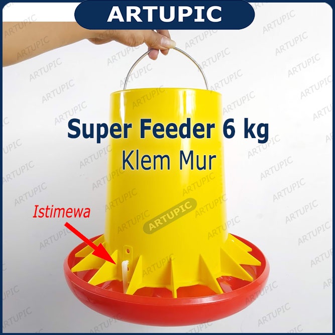 Super Feeder 6 Kg KELIPATAN 20 PCS Tempat Makan Ayam Klem Mur Pedaging Broiler 6kg Artupic