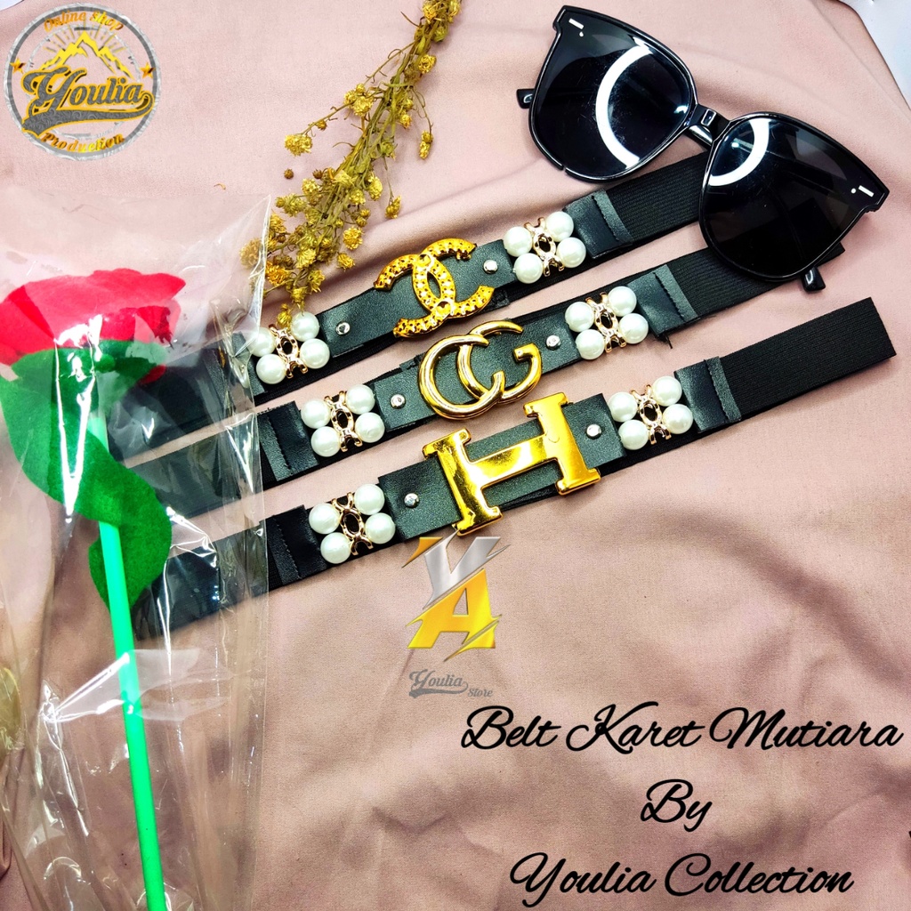 YA Gesper | Ikat pinggang | Belt karet mutiara CC CG H LV DLL