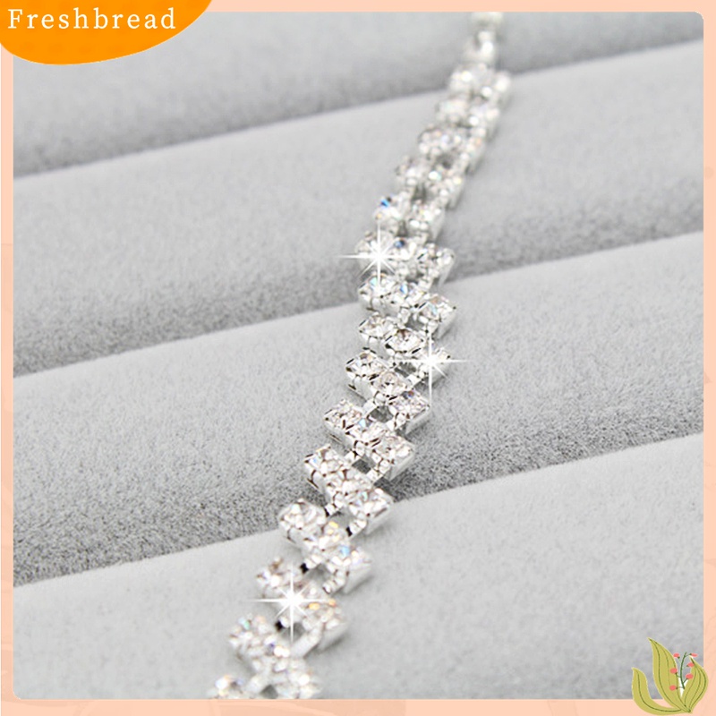 [Fresh] Set Perhiasan Kalung + Anting Kristal Berlian Imitasi untuk Prom / Pernikahan