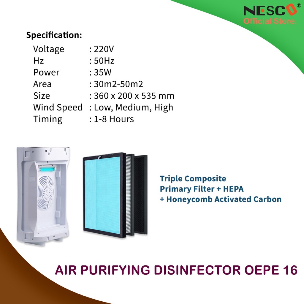 Air Purifying Disinfector, OEPE-16, 35W