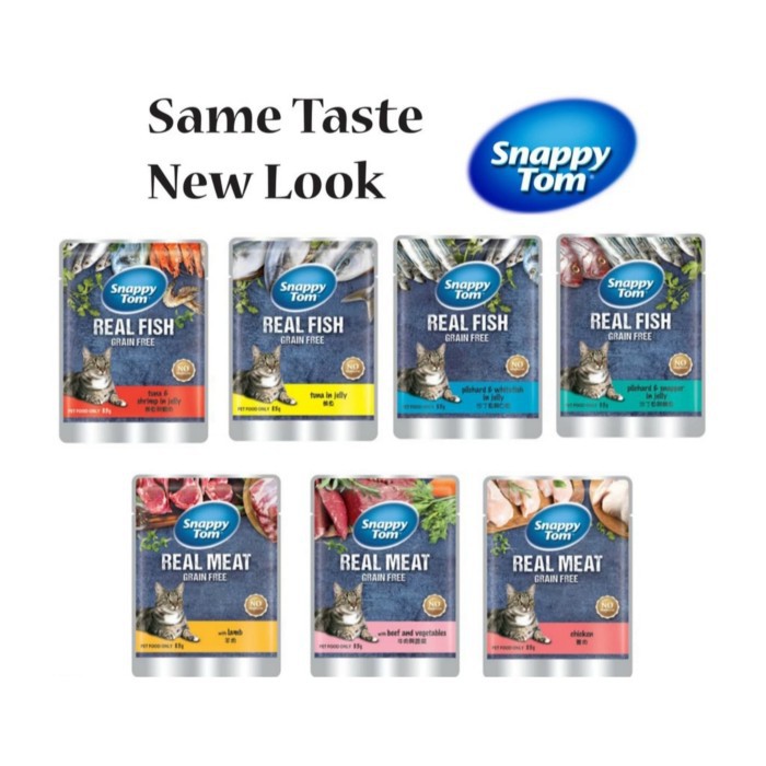 SNAPPY TOM ADULT POUCH 85GR ALL VARIAN / cat food / wet pouch / makanan basah