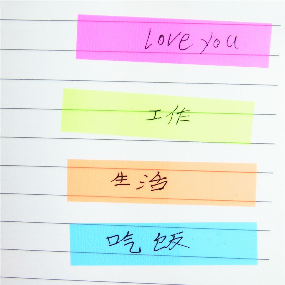 QUINTON Fluorescent Color Note Stickers Self Adhesive Sticky Notes Office School Supplies Memo Pads Index Tags for Page Marker N times Sticky Bookmark Stickers