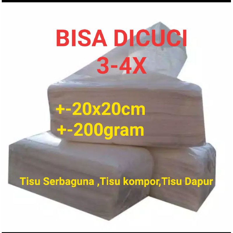 1 Kg 6 pack. Tisu serbaguna tisu kompor tisu kafe tisu dapur lap kompor lap minyak tisu ajaib tissue kitchen tisu kitchen 200gr 20x20-Putih