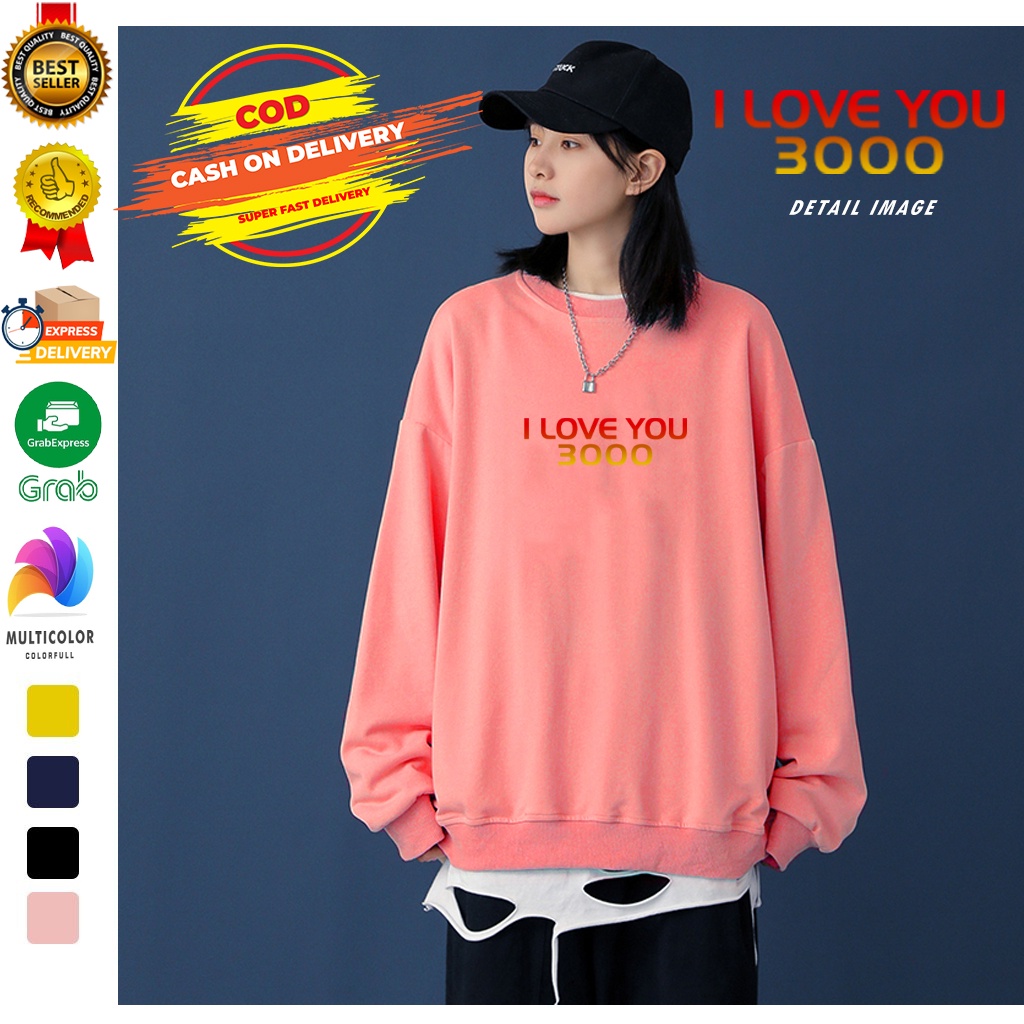 🅳🅵 Sweater I love You 3000 | Sweater Wanita &amp; Pria Terbaru | Dhea Fashion