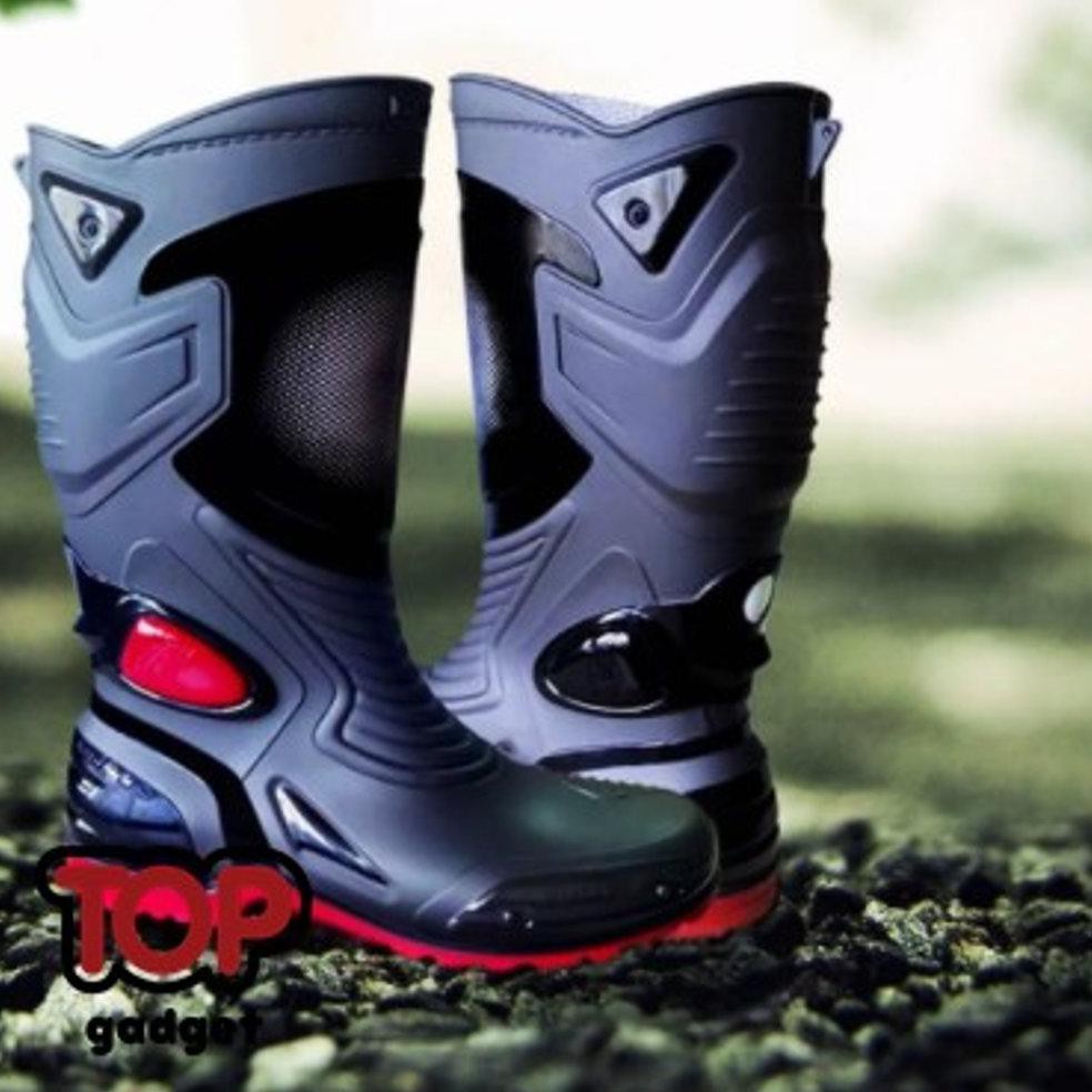 Sepatu Boots Motor Waterproof Anti Air Sepatu Biker Karet Ap