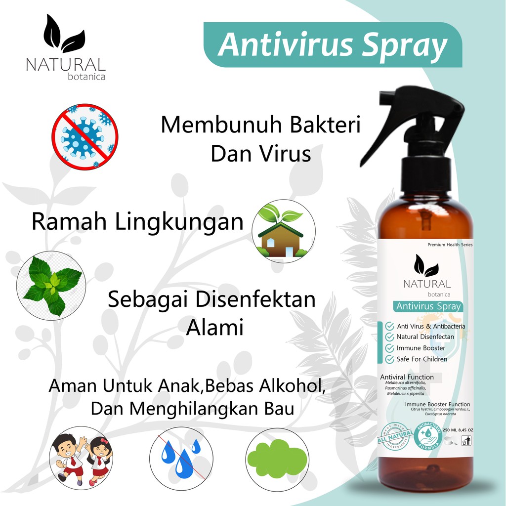 Natural Antivirus Spray - Anti Bakteri -  Natural Disinfektan Antivirus 250ML