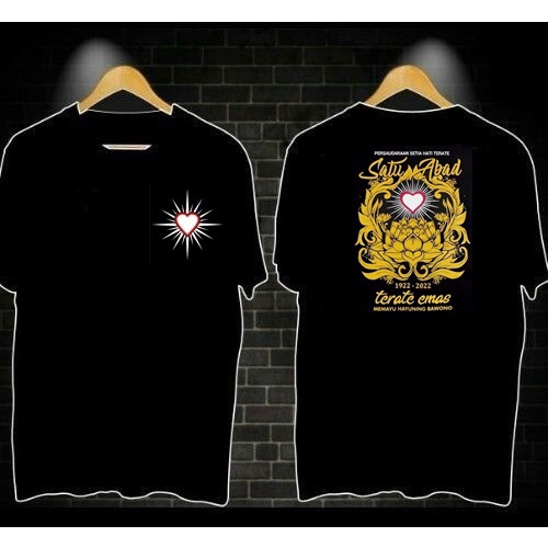 PSHT TERATE kaos distro SH SETIA HATI Kaos PSHT 1 Satu Abad Terate Emas Keren Simpel "EMAS LATIN""