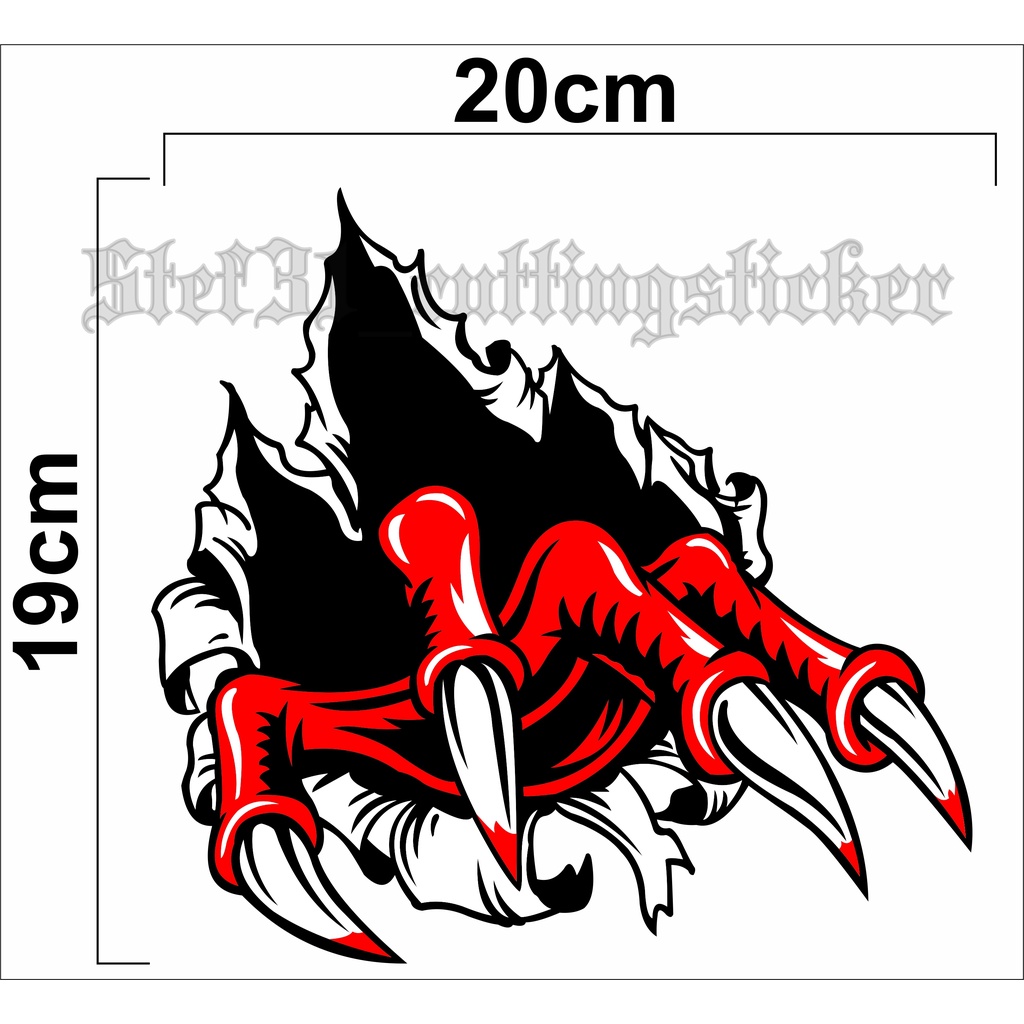 

Stiker cutting gambar cakar monster