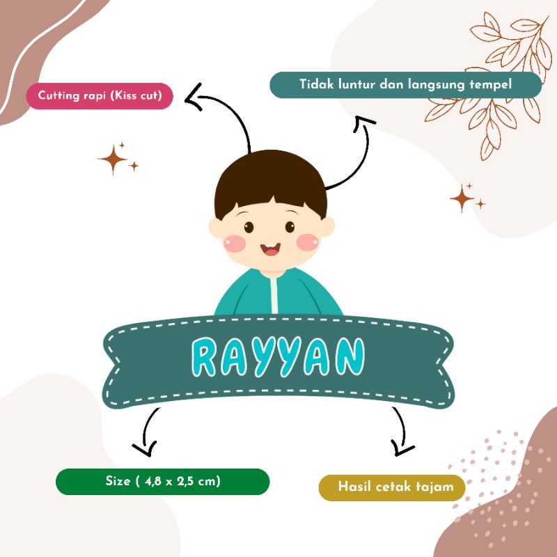 

STICKER LABEL NAMA ANAK | CUTTING | LABEL NAMA