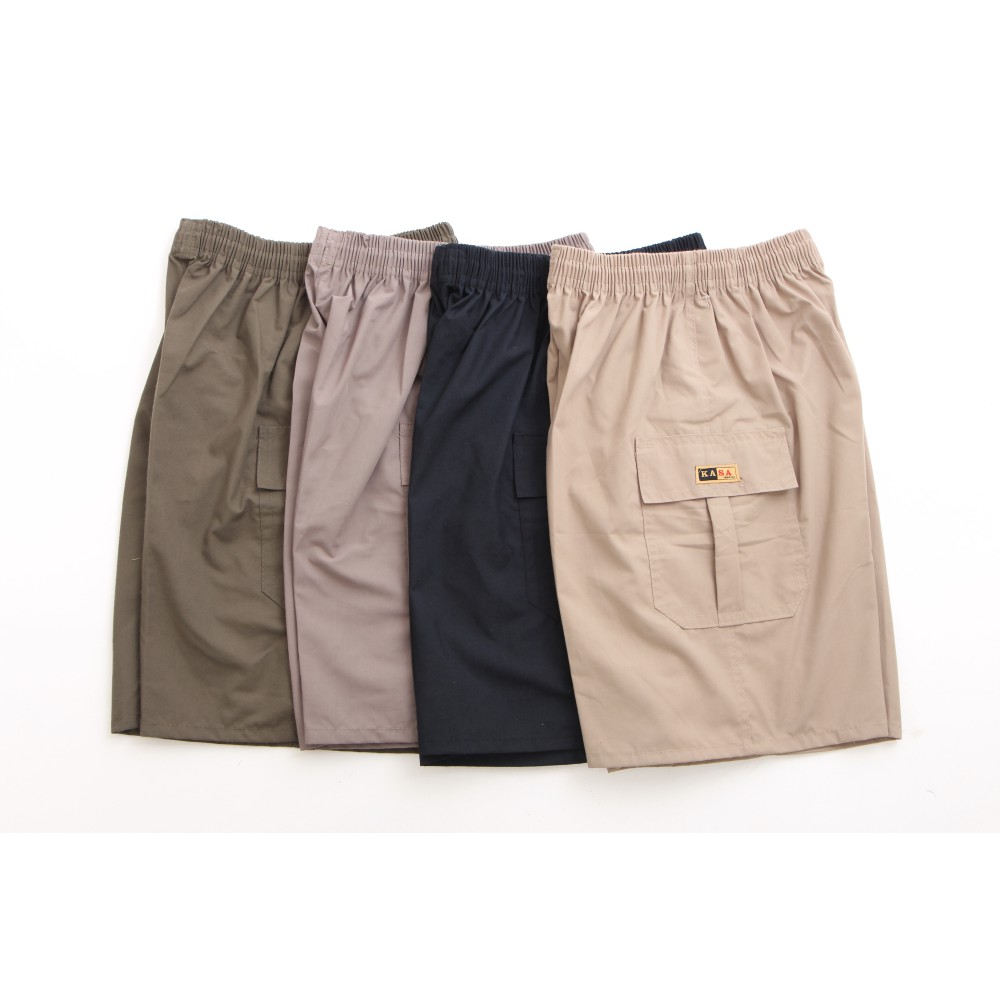 Dapat 4pcs Celana cargo pendek pinggang karet Shopee Dapat 4pcs Celana cargo pendek pinggang karet Shopee