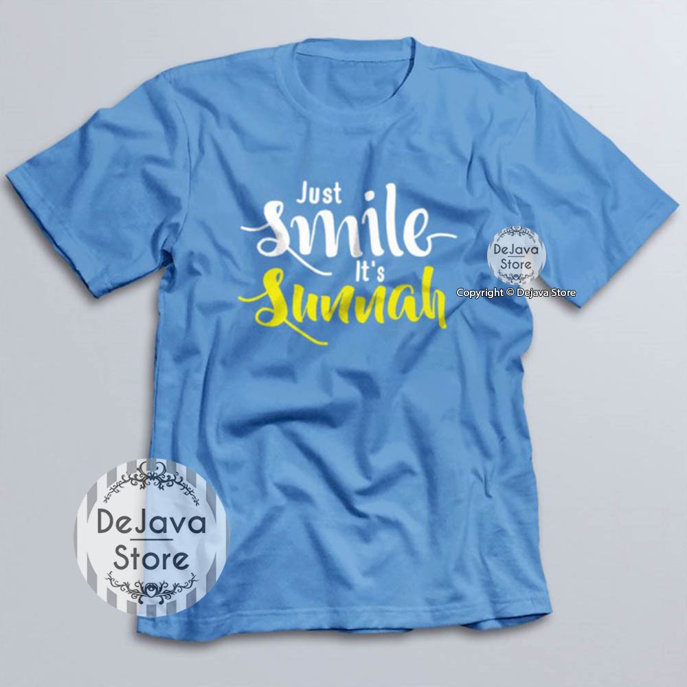 Kaos Dakwah Islami SMILE IS SUNNAH - Tshirt Baju Distro Muslim Santri Eksklusif | 014-7