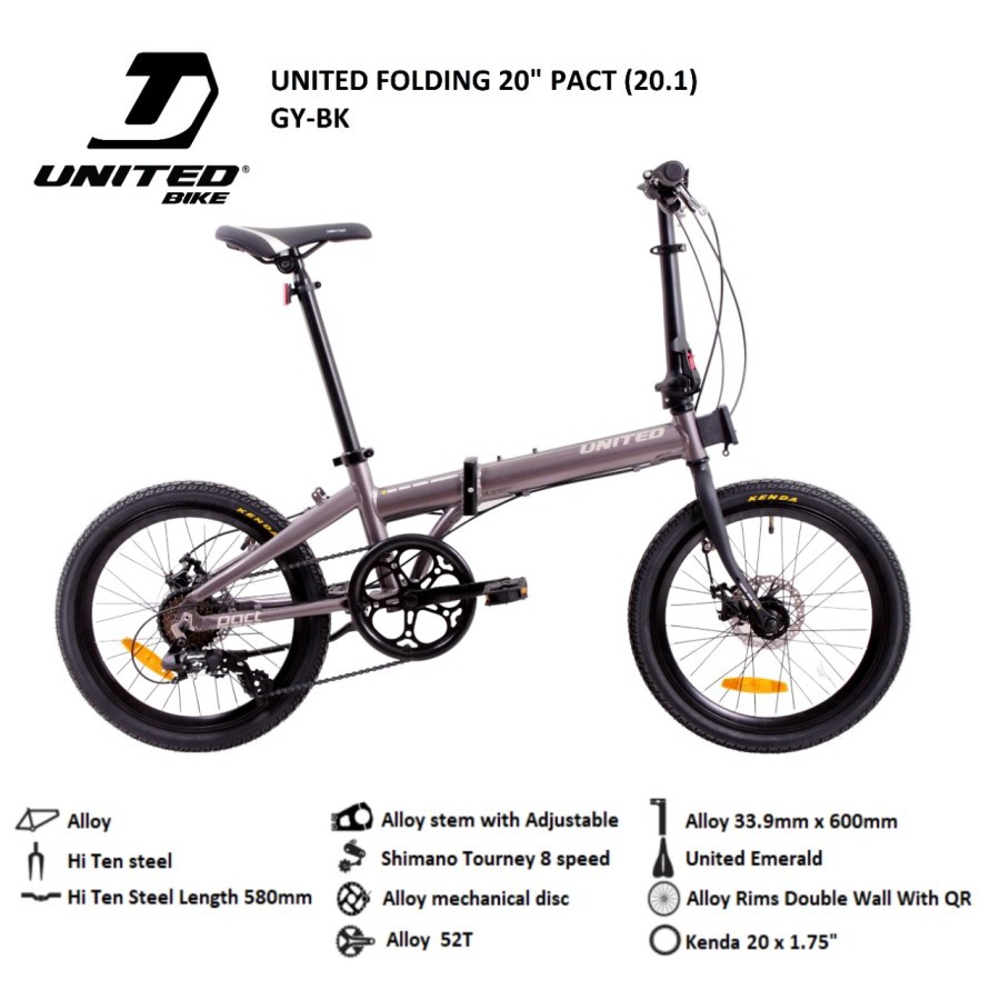 Sepeda Lipat 20 United Pact 8 Speed Folding Bike