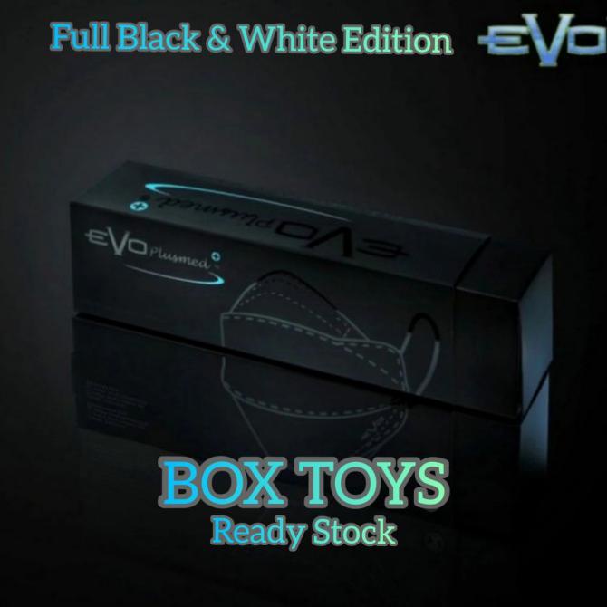 ( BISA COD ) Masker EVO PLUSMED Super Black / White evoplusmed 20pcs - Super Black BERGARANSI [Kode
