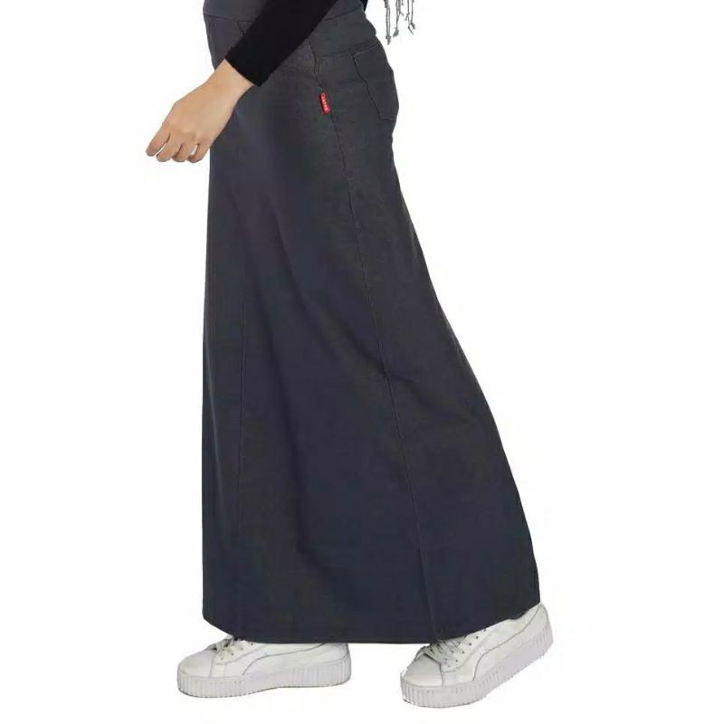 Rok Stretch Denim DAUKY Aline Skirt - A Line-809 Abu Tua