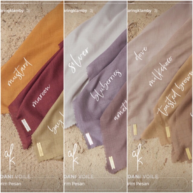 Last stock Cendani Voile Bay Leaves wearing klamby Siap Kirim