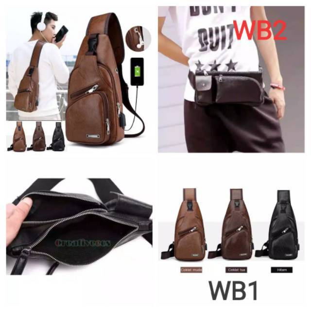 TAS PINGGANG KULIT SILNBGA PRIA/Tas Import - Makassar