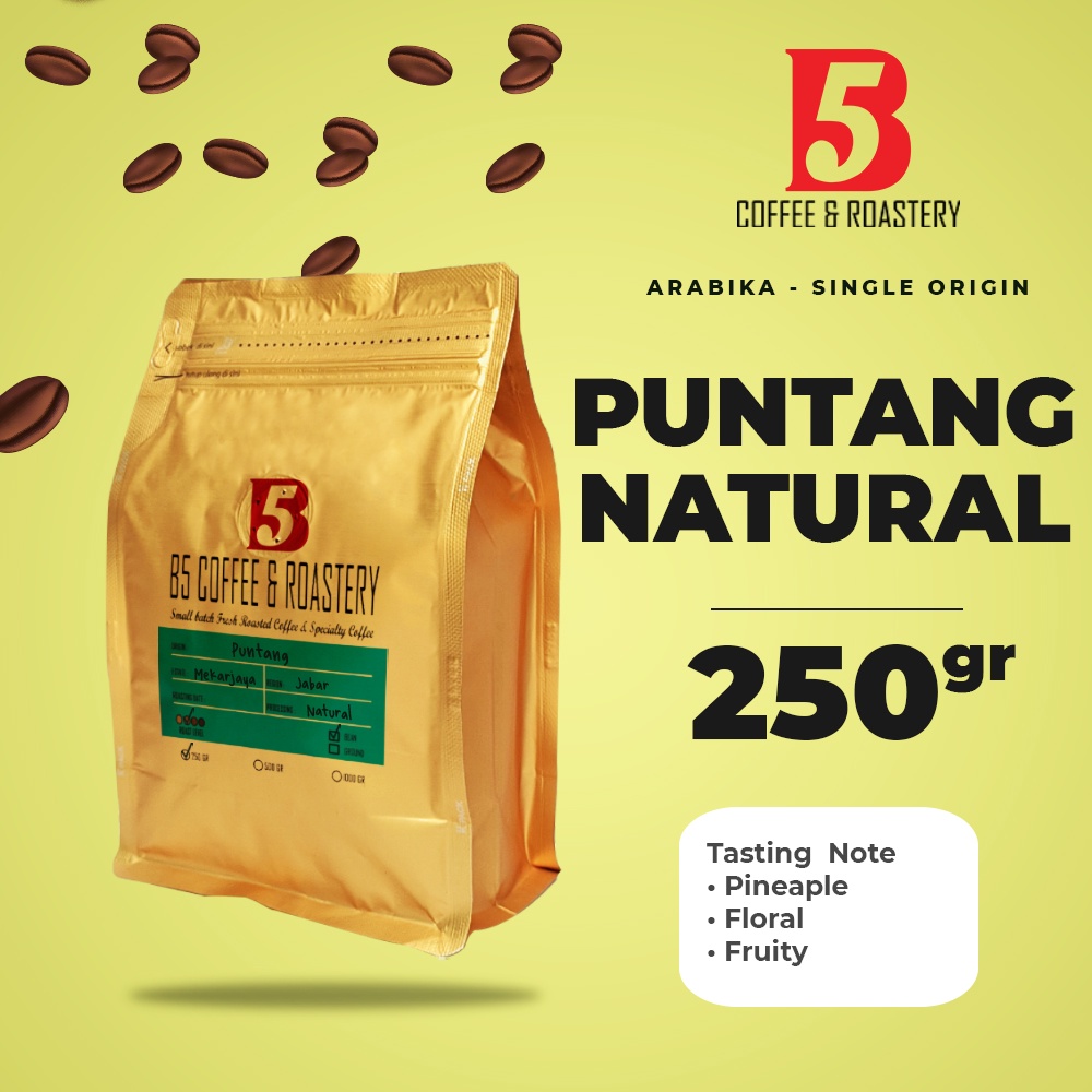 

Kopi Arabika Puntang Natural | Medium Roast 250 gr | B5 Coffee