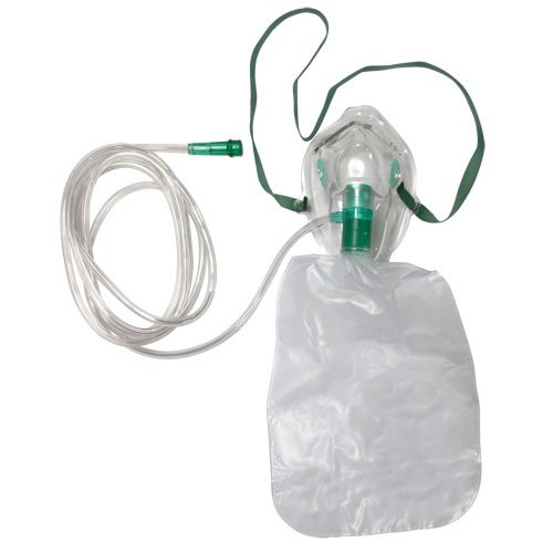 Oxygen Mask Non Rebreathing Adult Child Infant Gea Masker Oksigen Berkantung Dewasa Anak Bayi