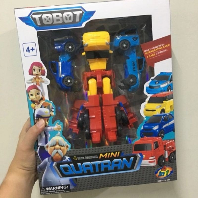 Mainan Robot Quatran 4 in 1 Jumbo - Figure Robotan Mobil Anak Laki Cowok Robotcar