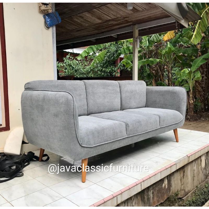 SOFA JOK TV  3 SEATER KURSI RETRO SCANDINAVIA BANGKU SANTAI VINTAGE MINIMALIS BAHAN KAYU JATI FURNITURE JEPARA MURAH-1