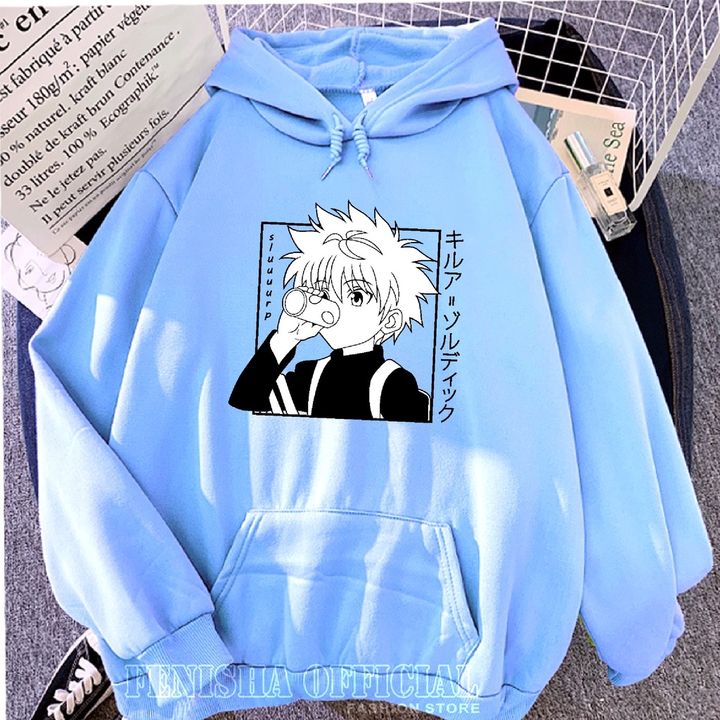 FenishaStore Sweater Hoodie Wanita ANIME KILLUA Size M, L, XL, XXL / Sweater Hoodie Korean Style / Sweatshirt Hoodie Wanita - Bisa Bayar Ditempat COD