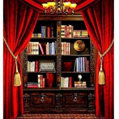 [PRODUK C960B] Background Foto / Rak Buku/ Latar Belakang Wisuda WS-30 uk 3x2,5m Studio Photo HGI