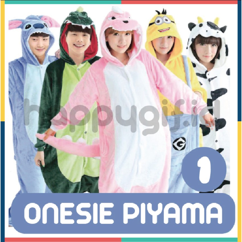 ONESIE PIYAMA KOSTUM DEWASA - KARAKTER 1 PIKACHU TOTORO PANDA dll