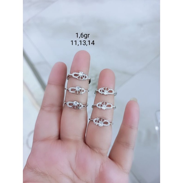 CINCIN PERAK ASLI LAPIS EMAS925/CINCIN MATA PUTIH MODEL CARTI*R/CINCIN ASLI SILVER/CINCIN FASHION WANITA