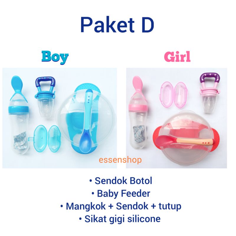 Perlengkapan Peralatan makan bayi Baby Feeder mangkok sendok silicone sendok botol bayi mpasi